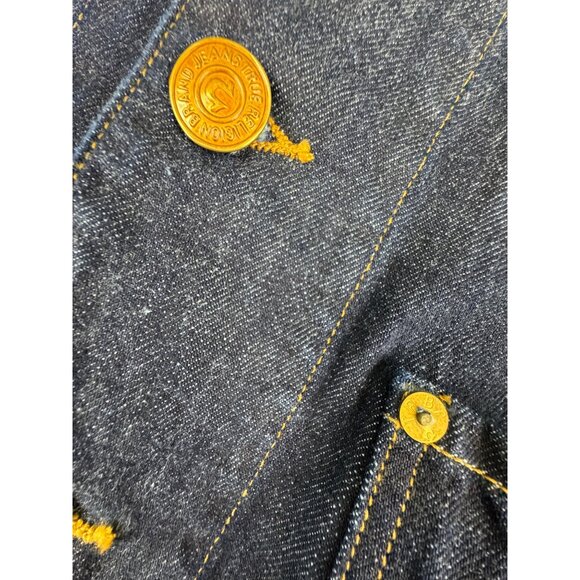 True Religion Womens M Denim CollarJacket Camden Blue Accent Embroidered - Picture 4 of 16